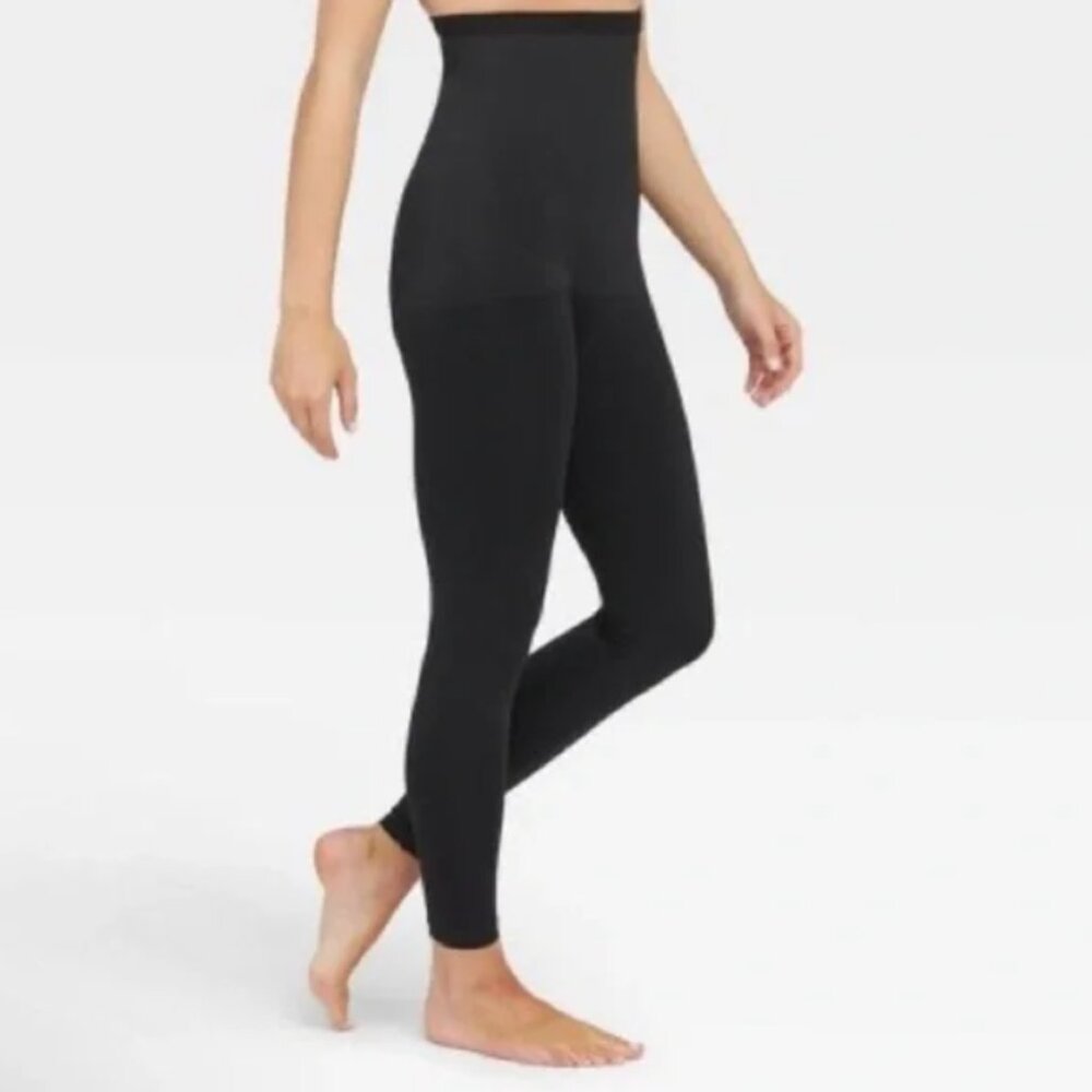 SPANX by Assets‎ Black High Waist Shaping Leggings Size: 1X